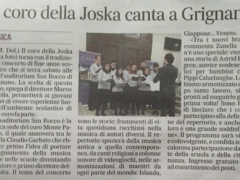 Il coro della Joska canta a Grignano