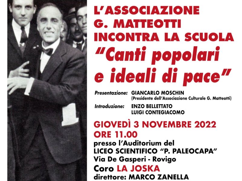 Locandina: Canti popolari e ideali di pace